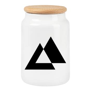 Conception des triangles géométriques - Boîte à biscuits avec couvercle en bois - blanc - Devant