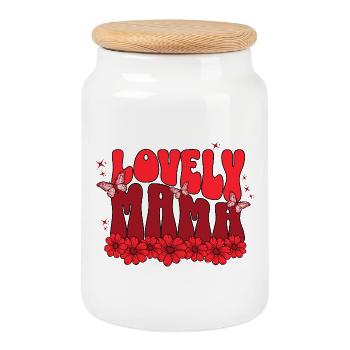 Lustiges Mama Oma Muttertag Geschenk Design Humor - Keksdose mit Holzdeckel - Weiß - Vorne