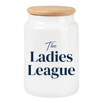 The Ladies League - Cookie Jar with Wooden Lid - white - Front