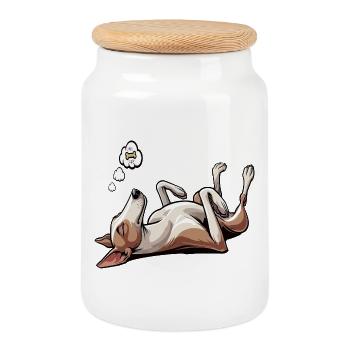 Podenco Podencos Podencoliebhaber Podencobesitzer - Keksdose mit Holzdeckel - Weiß - Vorne