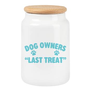 5 des 4 dernières blagues sur les propriétaires de chiens - Boîte à biscuits avec couvercle en bois - blanc - Devant