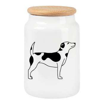 Hund - Keksdose mit Holzdeckel - Weiß - Vorne
