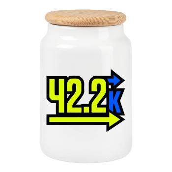  Stolzer 42.2k Marathon Finisher - Keksdose mit Holzdeckel - Weiß - Vorne