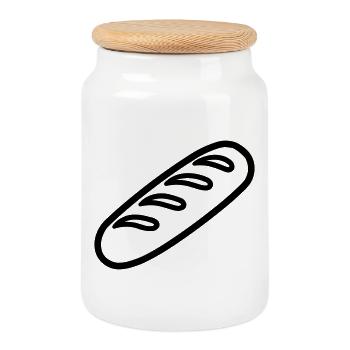 wand - Cookie Jar with Wooden Lid - white - Front