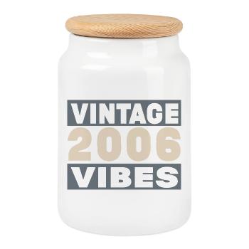 Anniversary 2006 - 20 years - Cookie Jar with Wooden Lid - white - Front