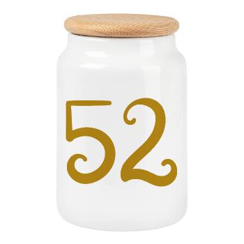 52 - Boîte à biscuits avec couvercle en bois - blanc - Devant