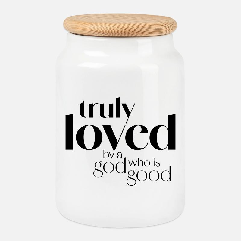 TrulyLoved - Cookie Jar with Wooden Lid - white
