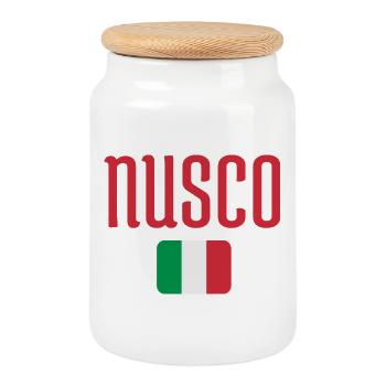 Nusco Italian Flag - Cookie Jar with Wooden Lid - white - Front