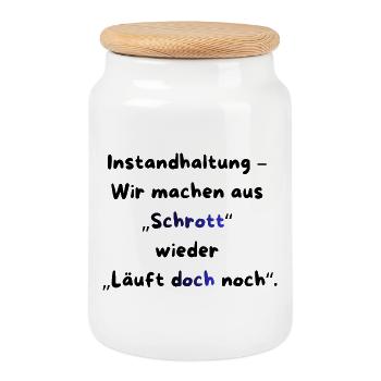 Instandhaltung T-Shirt Lustiges Geschenk Handwerk! - Keksdose mit Holzdeckel - Weiß - Vorne