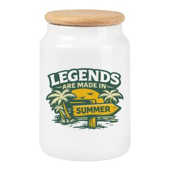 Legenden im Sommer - Keksdose mit Holzdeckel - Weiß - Vorne