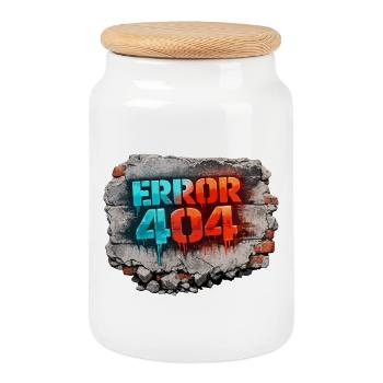 Erreur 404 Art de rue - Boîte à biscuits avec couvercle en bois - blanc - Devant
