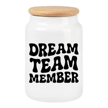 Team Member Retro - Keksdose mit Holzdeckel - Weiß - Vorne