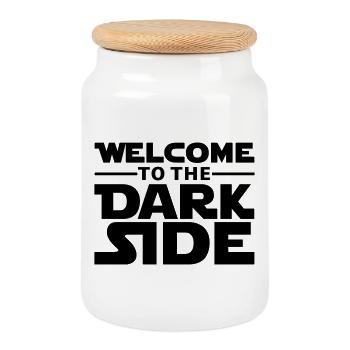 Welcome to the dark side - Cookie Jar with Wooden Lid - white - Front