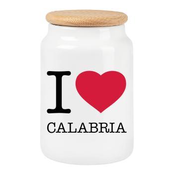 I LOVE CALABRIA Kalabrien Italy Italien - Keksdose mit Holzdeckel - Weiß - Vorne