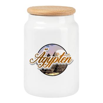 Egypte - Boîte à biscuits avec couvercle en bois - blanc - Devant