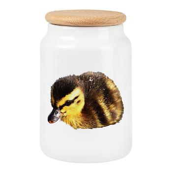 Enten Küken, Vögel, Tierbabies - Keksdose mit Holzdeckel - Weiß - Vorne