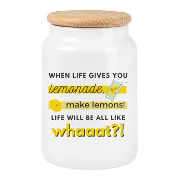 make lemons! - Keksdose mit Holzdeckel - Weiß - Vorne