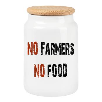 No Farmers no food - Keksdose mit Holzdeckel - Weiß - Vorne