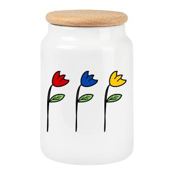 FLEUR. - FLOWER. NATUR. - ÖKOLOGIE. - GLÜCK. ZEN. ZEN. ANN - Keksdose mit Holzdeckel - Weiß - Vorne