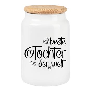 Beste Tochter der Welt - Keksdose mit Holzdeckel - Weiß - Vorne