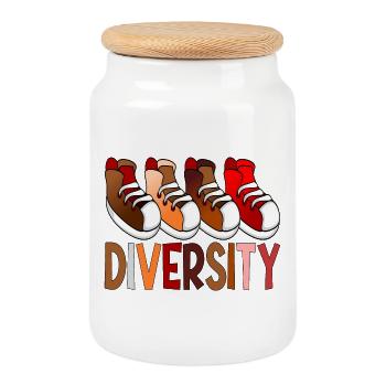 Diversity Sneakers - Sport - Cookie Jar with Wooden Lid - white - Front