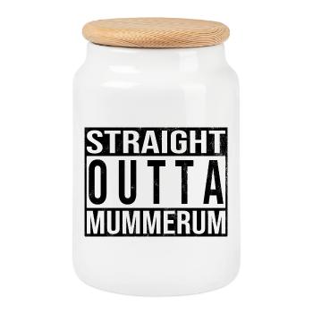 Straight Outta Mummerum | Mommenheim - Boîte à biscuits avec couvercle en bois - blanc - Devant