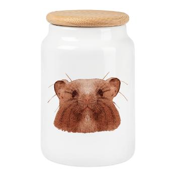 süße haustierdesigns, hamstergesicht, nagetiere - Keksdose mit Holzdeckel - Weiß - Vorne