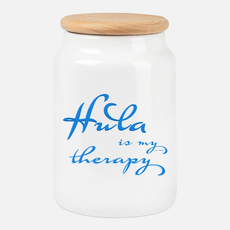 Hula is my therapy - Cookie Jar with Wooden Lid - white