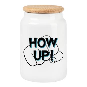 Get out! - Cookie Jar with Wooden Lid - white - Front
