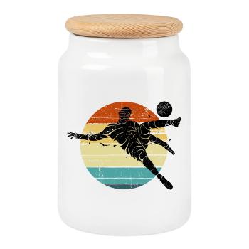 Rétro coureur Sunset Circle - Boîte à biscuits avec couvercle en bois - blanc - Devant