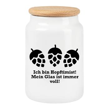 Hopftimist - Keksdose mit Holzdeckel - Weiß - Vorne