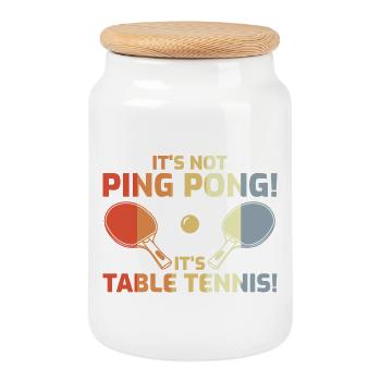 It's Not Ping Pong - Keksdose mit Holzdeckel - Weiß - Vorne