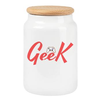 Zukünftiger Geek wie Papa - Keksdose mit Holzdeckel - Weiß - Vorne