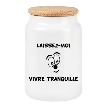 HUMOUR. CITATION. MESSAGE. RETRAITE. ANNIVERSAIRE. - Boîte à biscuits avec couvercle en bois - blanc - Devant