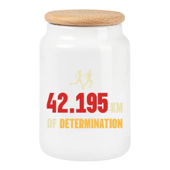 Marathon - 42,195 km of Determination - Cookie Jar with Wooden Lid - white - Front