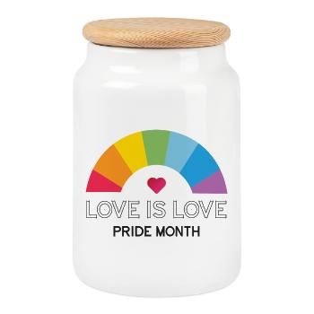 Love is Love. Pride Month. - Cookie Jar with Wooden Lid - white - Front