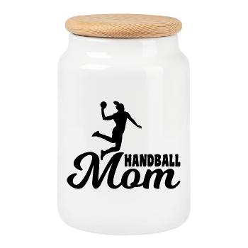 Handball Mutter - Keksdose mit Holzdeckel - Weiß - Vorne