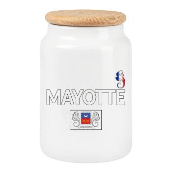 T SHIRT MAYOTTE - Boîte à biscuits avec couvercle en bois - blanc - Devant