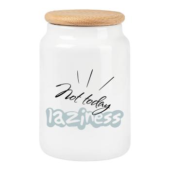 not Today - Cookie Jar with Wooden Lid - white - Front