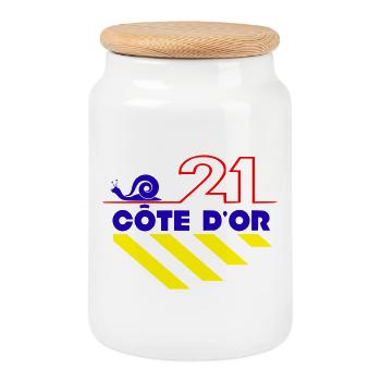 Côte d'or - Boîte à biscuits avec couvercle en bois - blanc - Devant