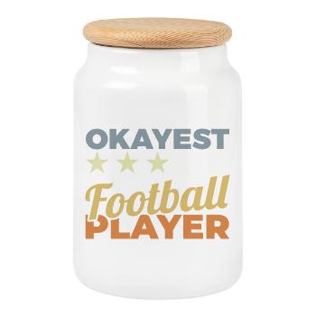 Average American Footballer - Cookie Jar with Wooden Lid - white - Front