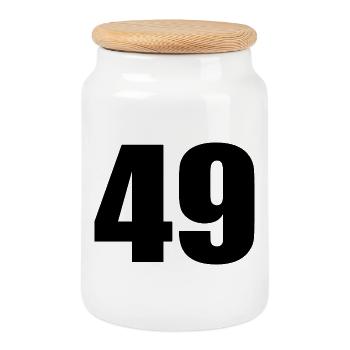 49e anniversaire 49 ans 49 ans numéro 49 - Boîte à biscuits avec couvercle en bois - blanc - Devant