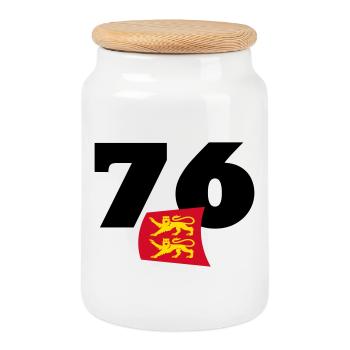 Seine-Maritime - Normandie - Frankreich - Keksdose mit Holzdeckel - Weiß - Vorne