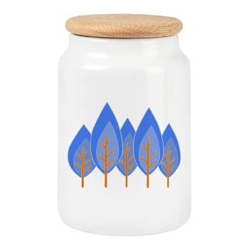 Arbres - Boîte à biscuits avec couvercle en bois - blanc - Devant