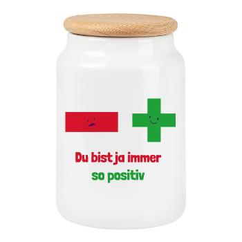 Vous êtes toujours si positif : la pensée mathématique - Boîte à biscuits avec couvercle en bois - blanc - Devant