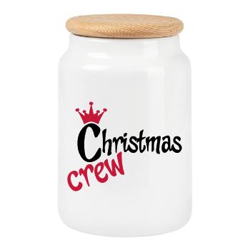 Noël - Boîte à biscuits avec couvercle en bois - blanc - Devant