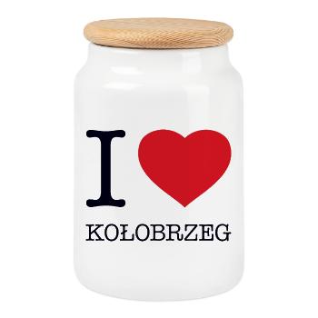 J’ADORE KOLOBRZEG - Boîte à biscuits avec couvercle en bois - blanc - Devant