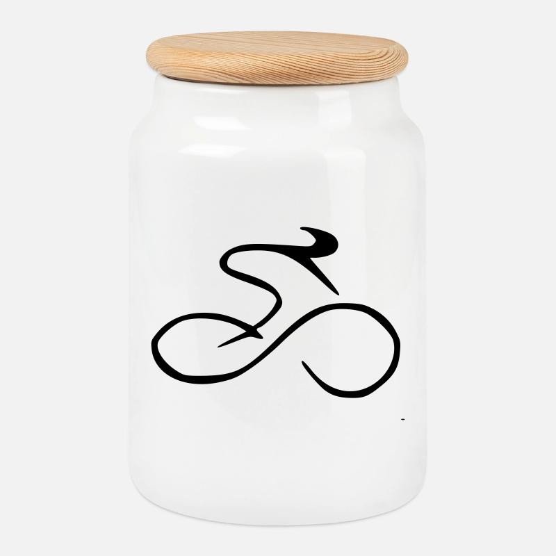 Coureur - Boîte à biscuits avec couvercle en bois - blanc