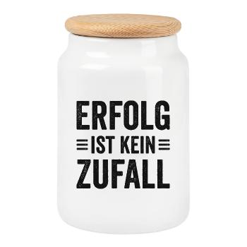 Erfolg Spruch für Gründer Unternehmer Startup - Keksdose mit Holzdeckel - Weiß - Vorne