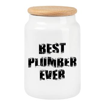 Best Plant Mechanic - Cookie Jar with Wooden Lid - white - Front
